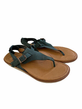 Teva Encanta Thong Sandals Arctic Forest Green Leather Women's Size 10
